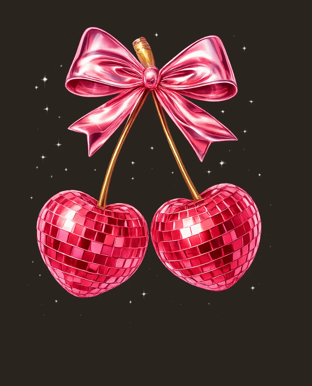 Valentines cherries disco heart design retro cherries trendy contrast preview thumbnail