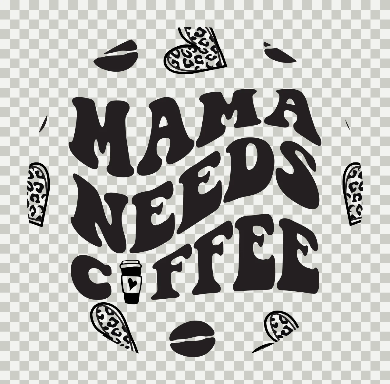 Keychain Heart And Coffee Bean Circular Frame hearts beans transparency and detail preview thumbnail