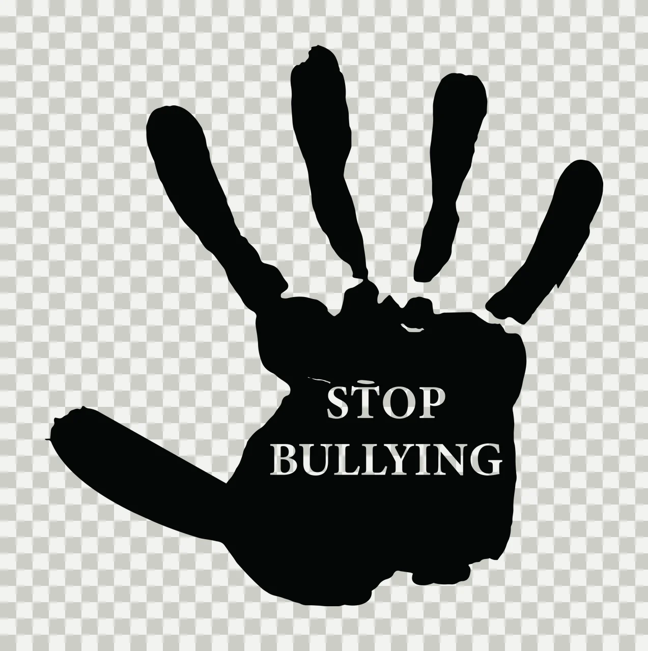 Bullying Handprint Graphic Design Display silhouette black transparency and detail preview thumbnail