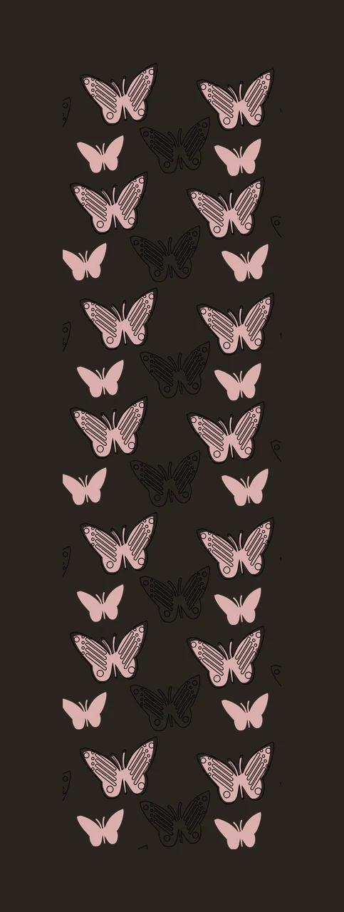 Butterfly Winged Pattern Design line drawing black white insect contrast preview thumbnail