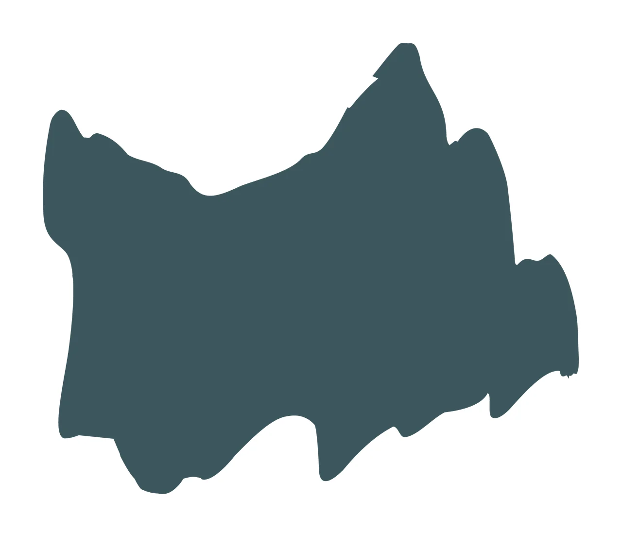 Abstract Black Jagged Ink Blot forming shape edges splatter