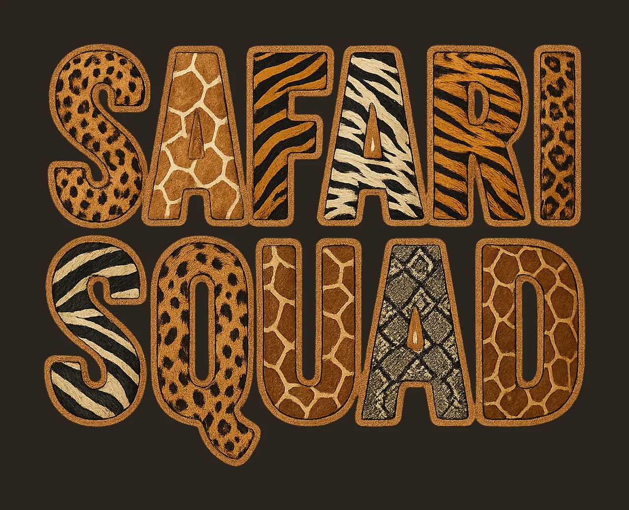 Safari Animals Africa Zoo Squad Artwork Animal Print Design contrast preview thumbnail