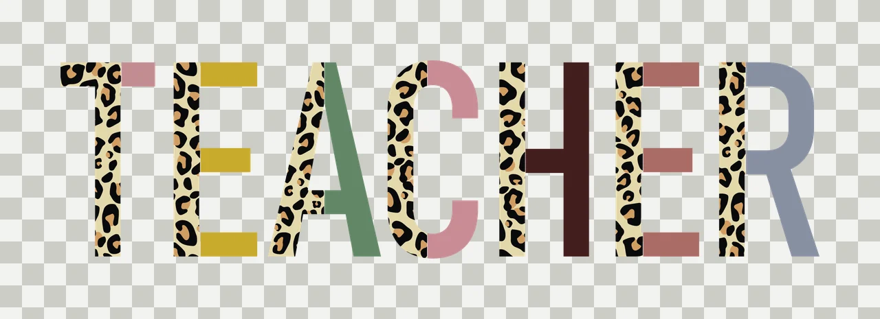 Teacher Black Text With Patterned Fill On White pattern typography transparency and detail preview thumbnail