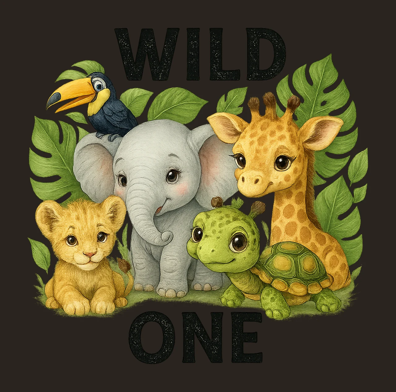 Wild One Birthday Safari 1st Birthday Jungle Animals contrast preview thumbnail