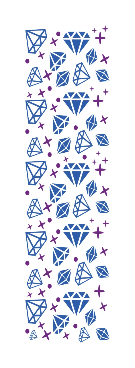 Diamond Shapes And Stars Pattern diamonds dots black white