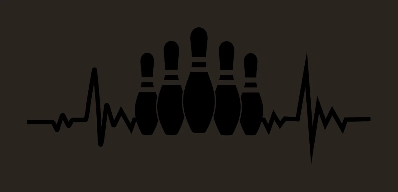 Bowling Heartbeat Line With Pins And Ekg contrast preview thumbnail