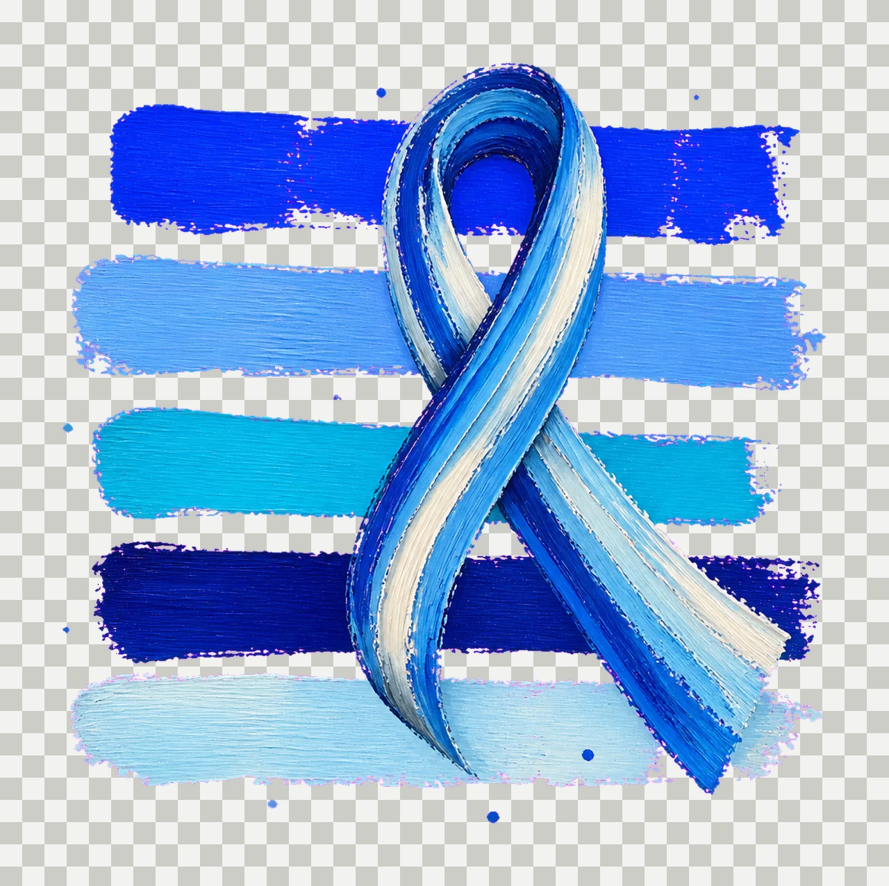 Blue Diabetes Awareness Ribbon Brush Stripes Variation D transparency and detail preview thumbnail