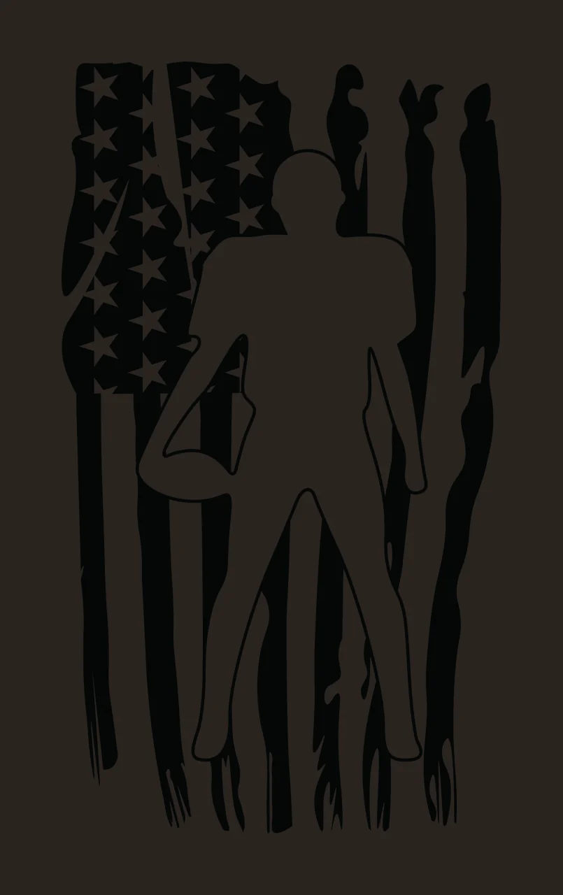 Football Flag Player Silhouette Distressed standing on black contrast preview thumbnail