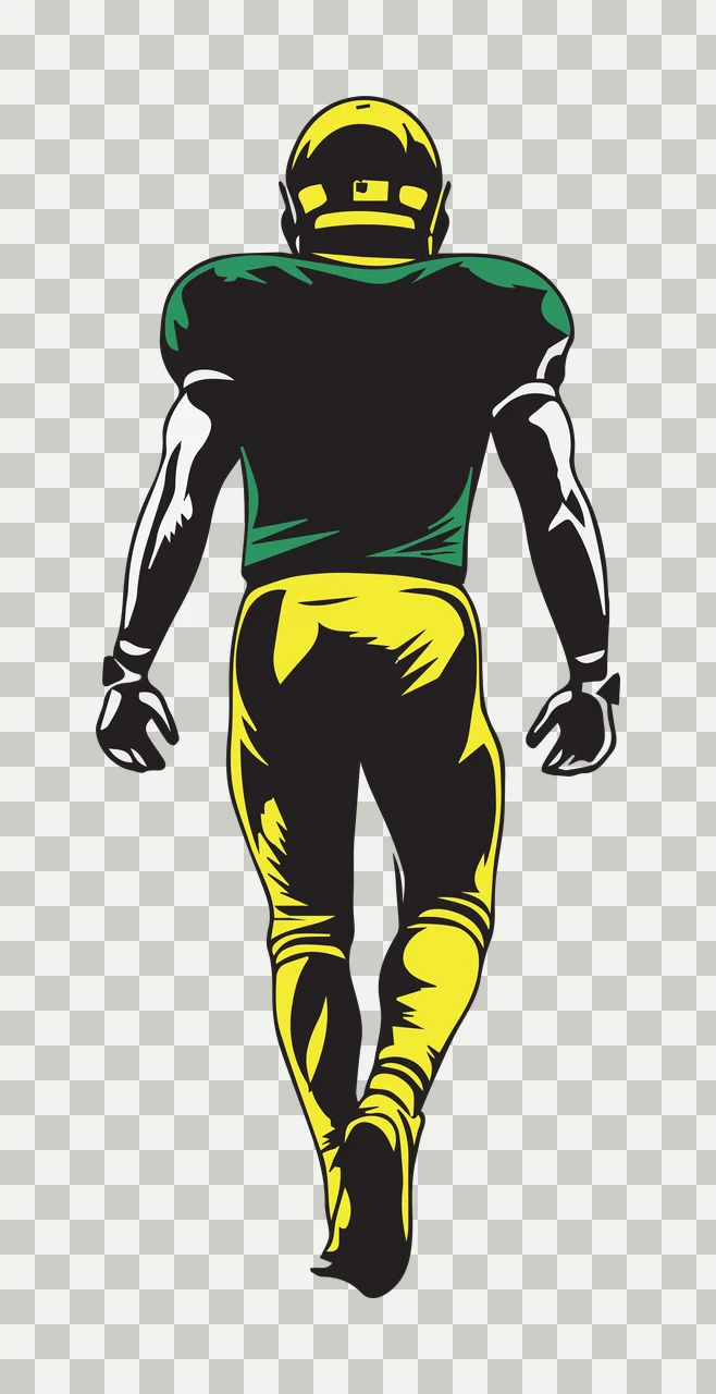 Football Player Standing In Jersey Silhouette helmet pants transparency and detail preview thumbnail