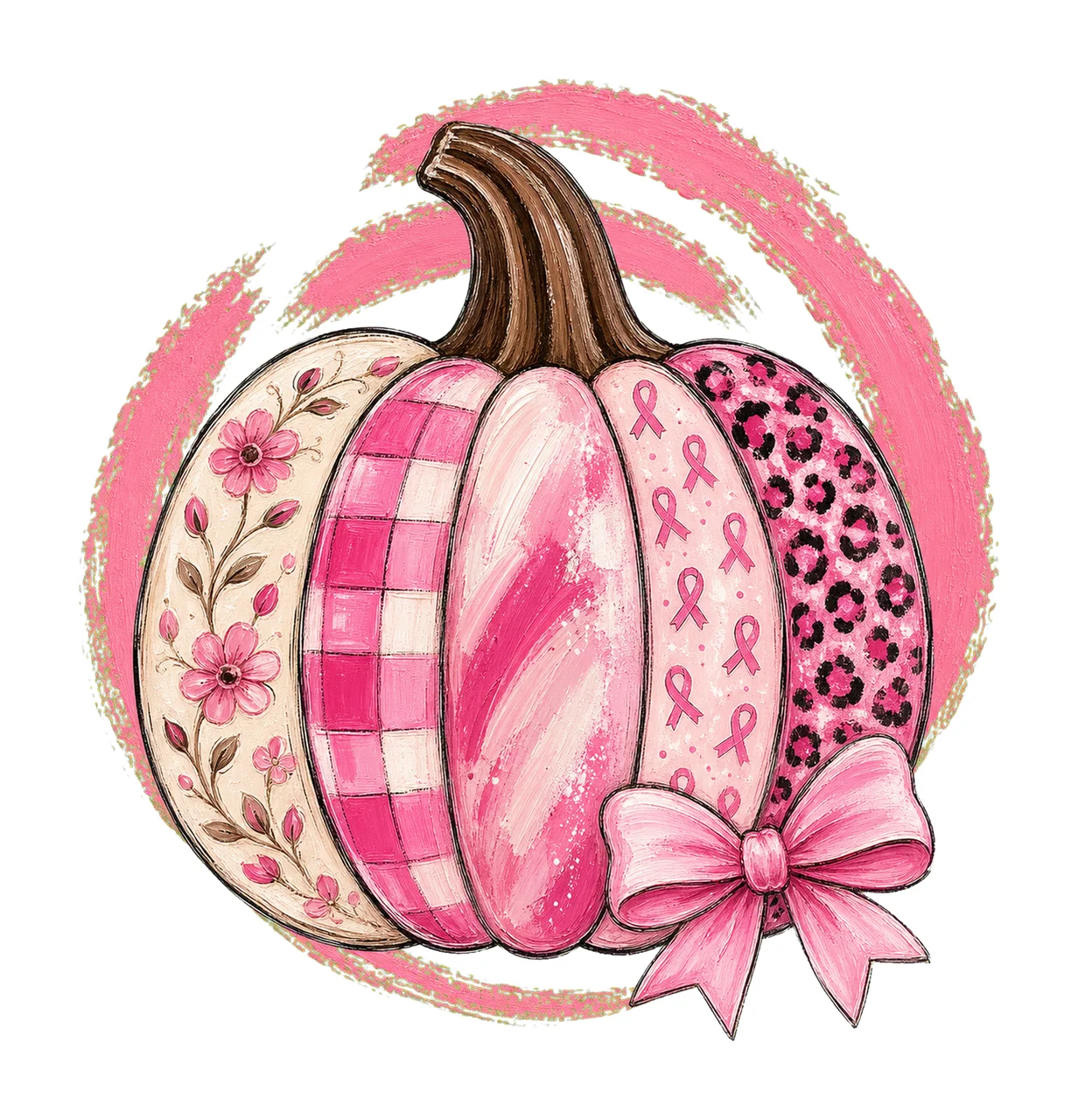 Breast Cancer Pumpkin Coquette Retro Breast Variation C