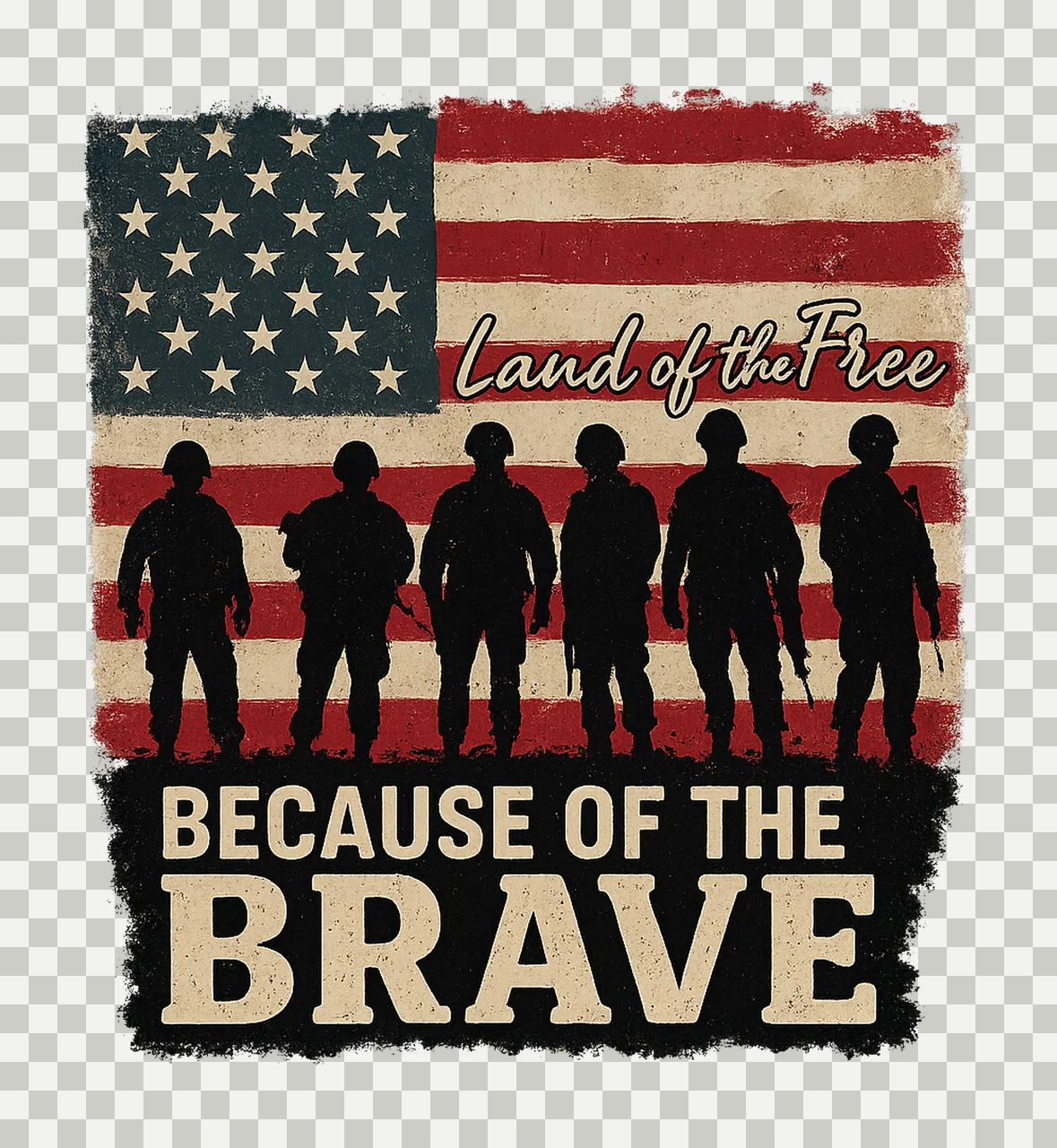 Land of the Free Patriotic Independence Day 4th of July transparency and detail preview thumbnail