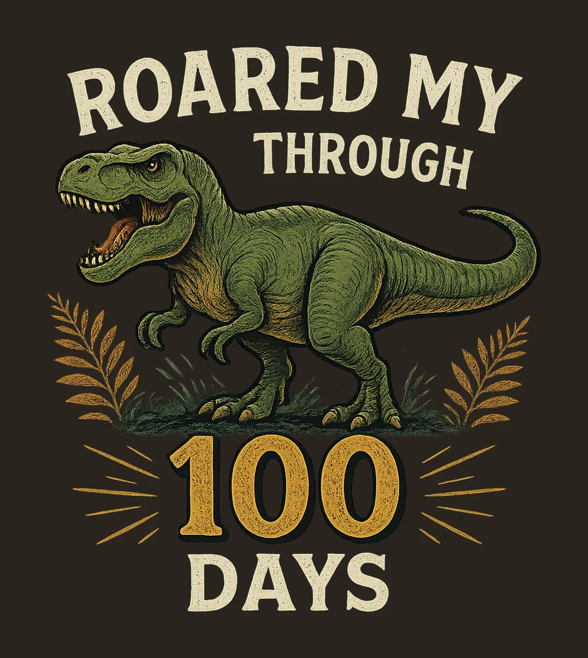 Roared My Way Through 100 Days 100th Day of School Rex contrast preview thumbnail