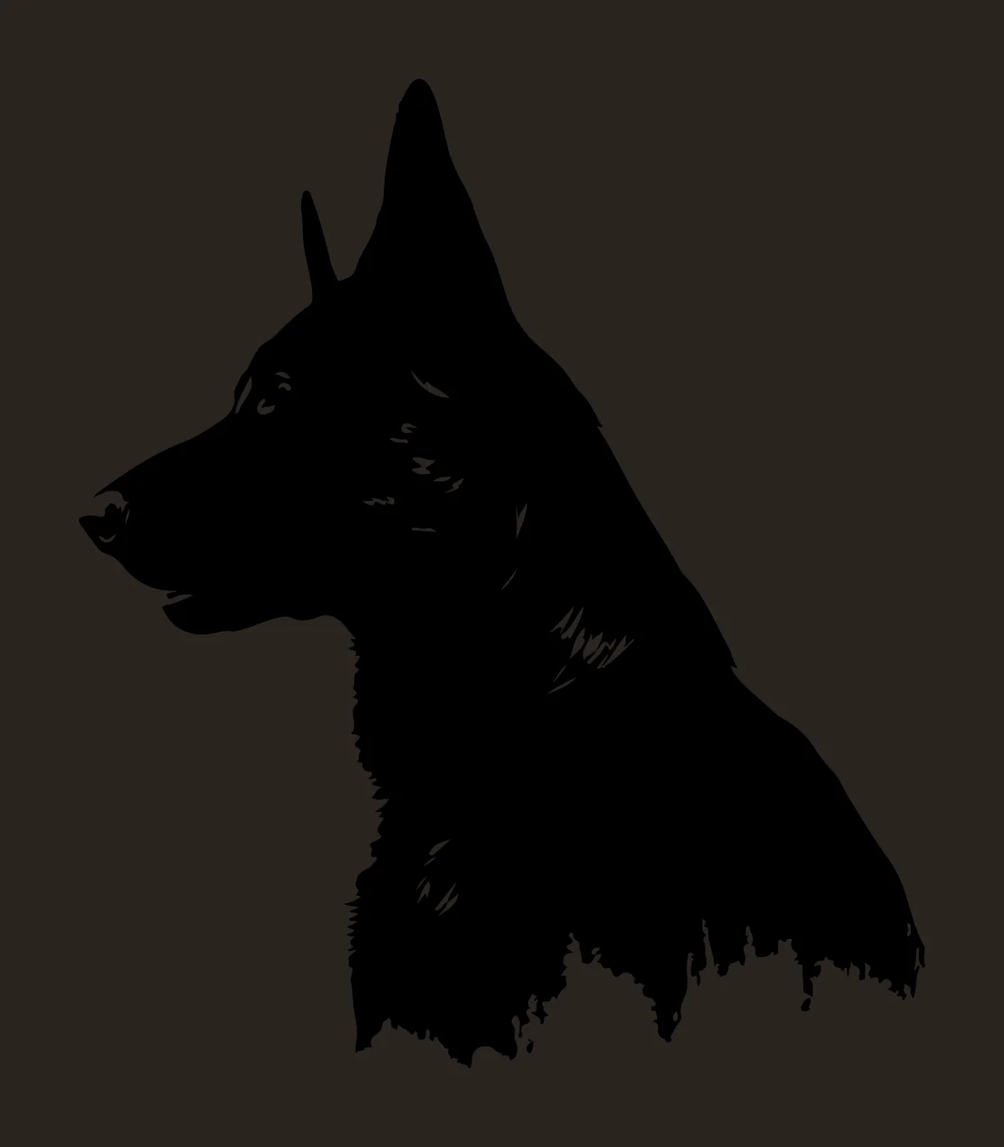 Dog Side Profile Black Silhouette Standing head fur white animal contrast preview thumbnail