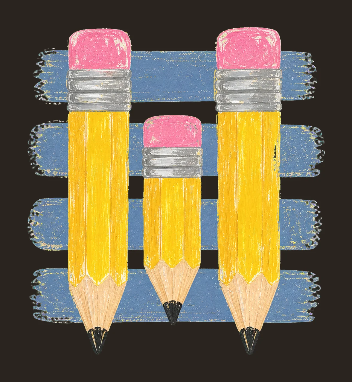 Coastal Pencil Stripes Fall Teacher Mom Teaching Variation B contrast preview thumbnail