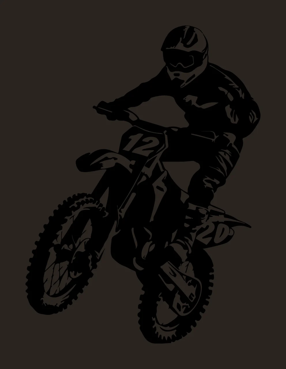 Motocross 12 20 Motorcyclist Jumping With Number Twelve motorcycle contrast preview thumbnail