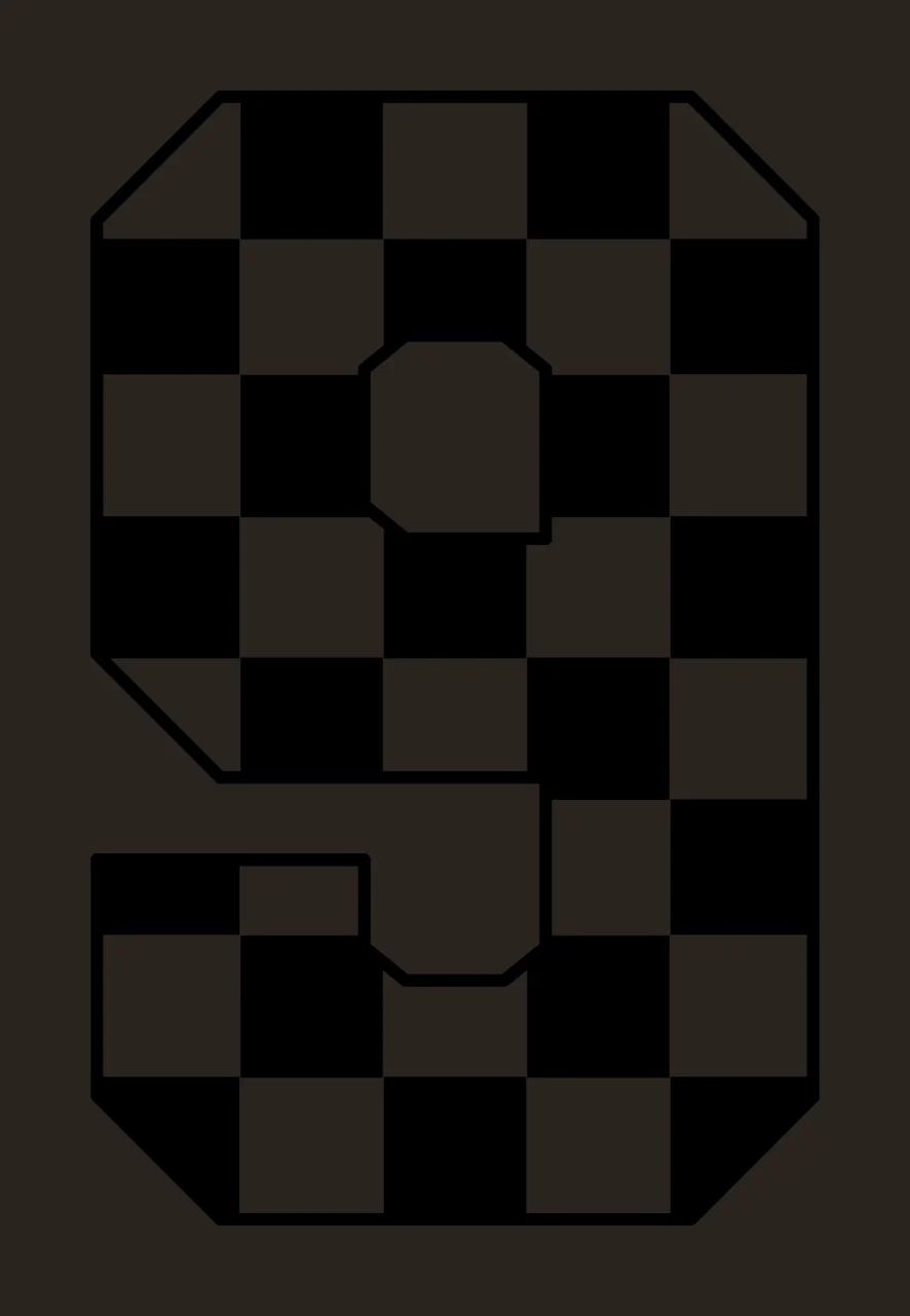 9 Checkerboard Patterned Number Nine Icon squares border graphic contrast preview thumbnail