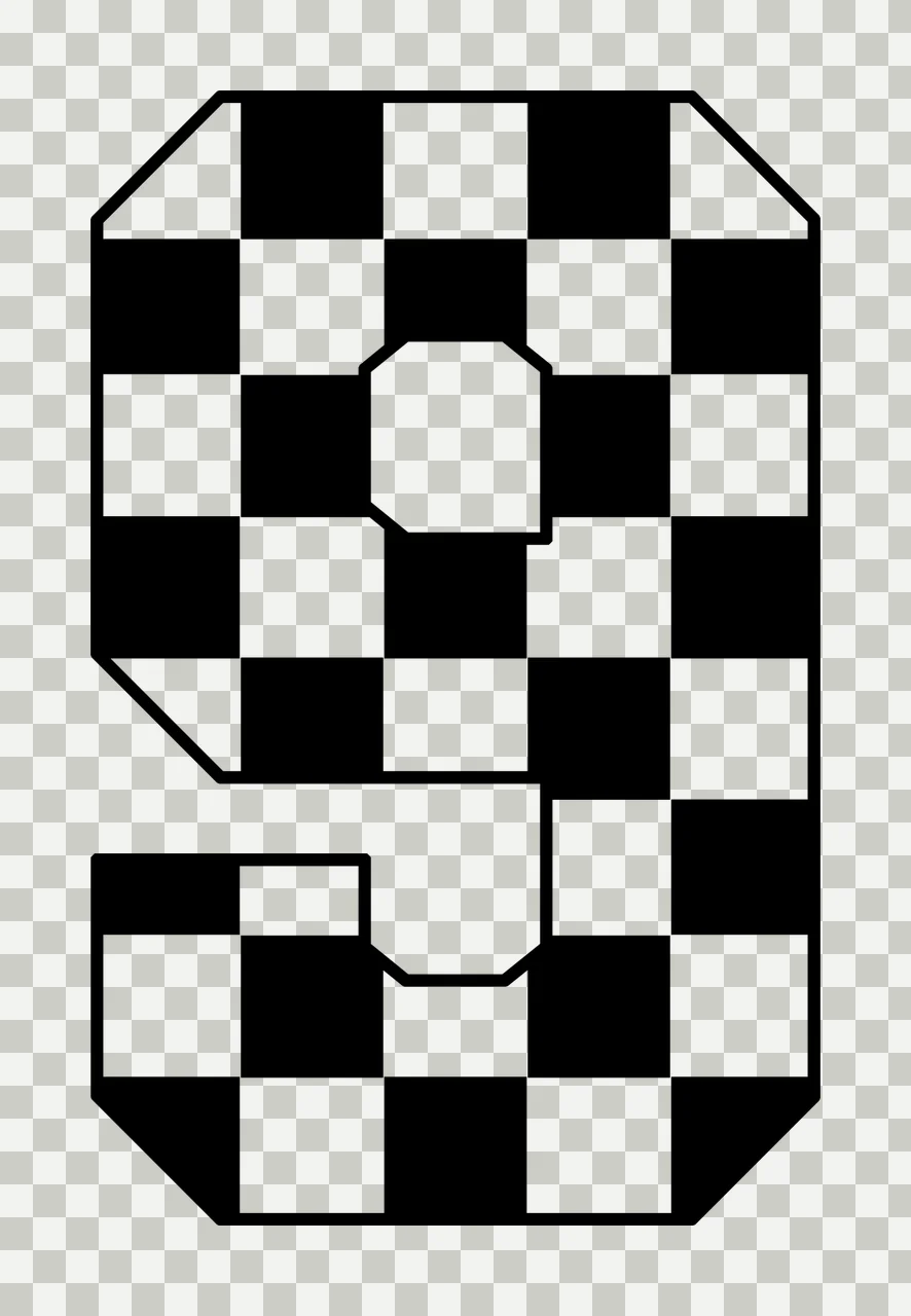 9 Checkerboard Patterned Number Nine Icon squares border graphic transparency and detail preview thumbnail