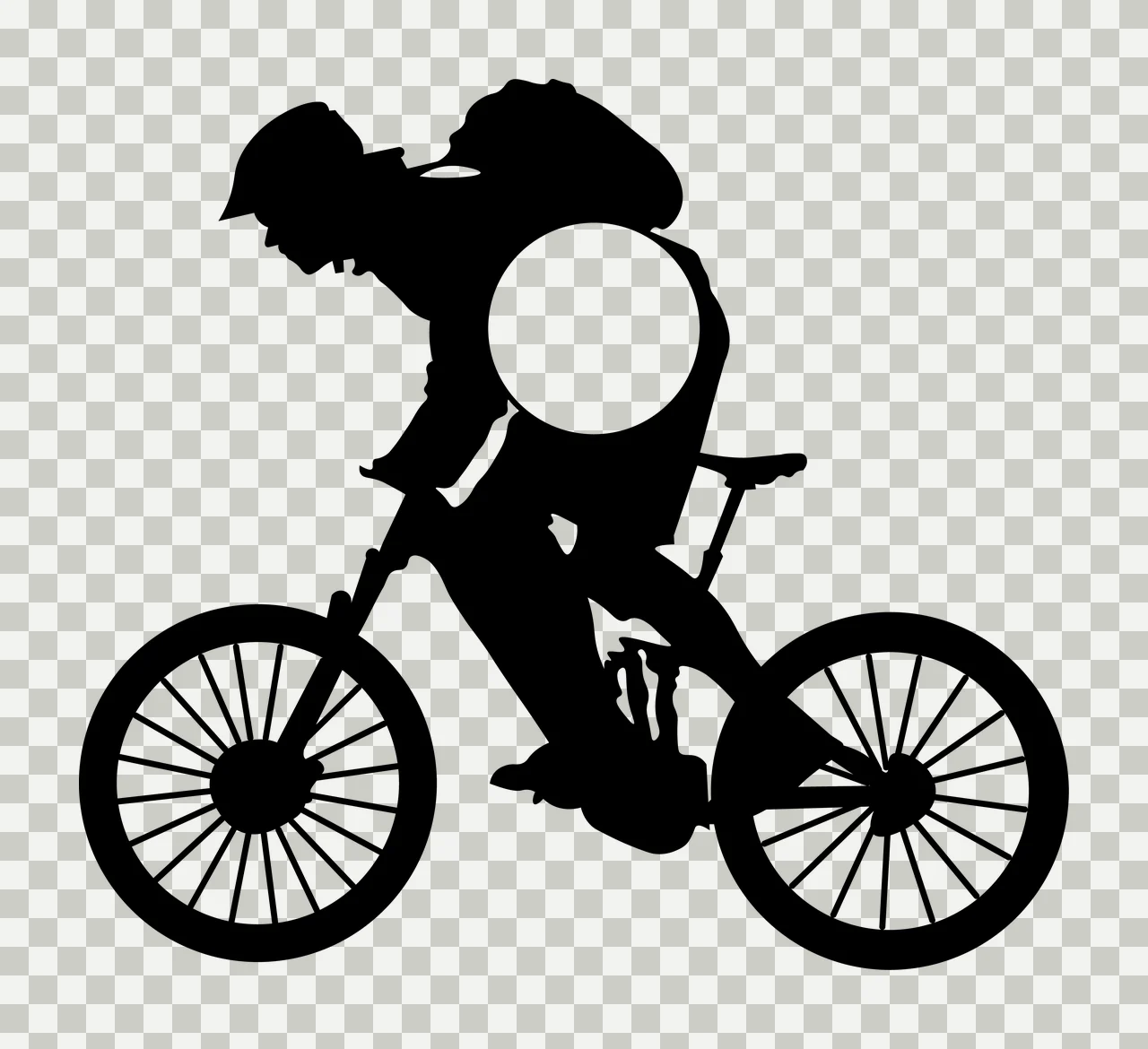 Cyclist Silhouette With Round Element cycling bicycle circle transparency and detail preview thumbnail