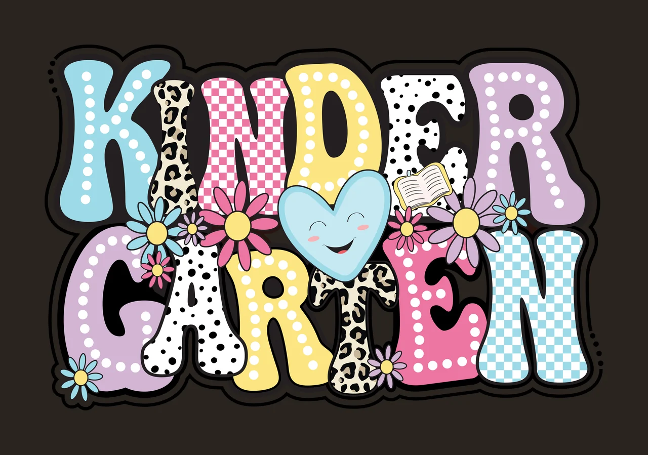 Kindergarten Bubble Font Text display lettering black white contrast preview thumbnail