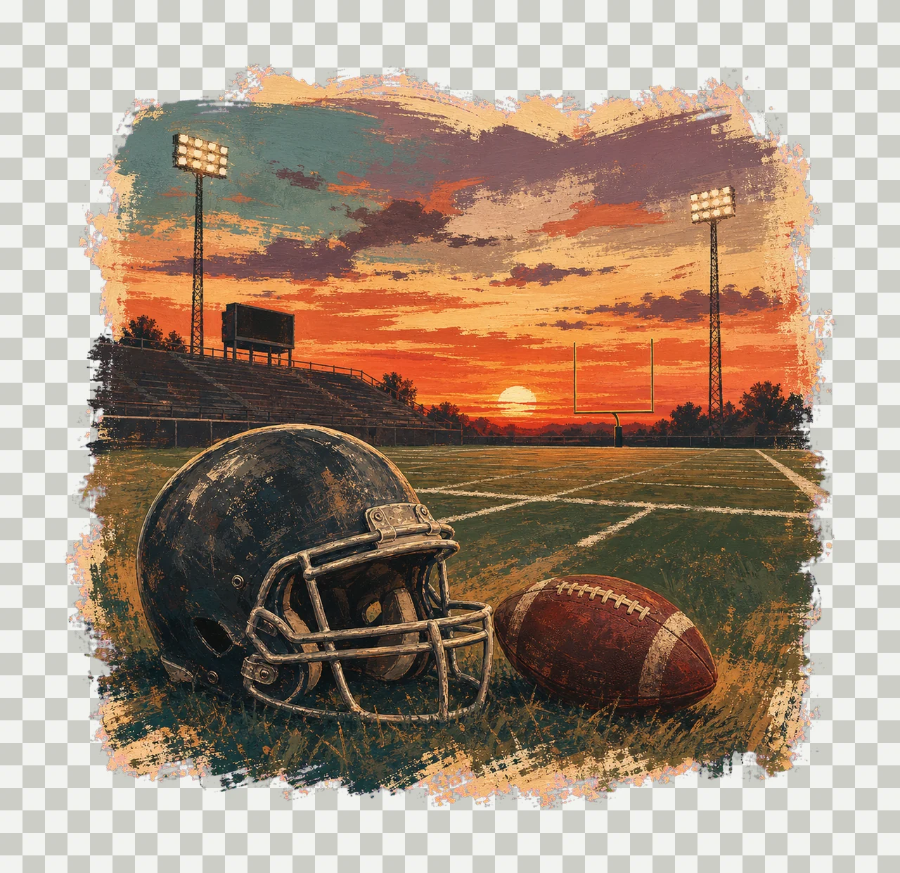 Football Mom Sunset Shirt Club Stripes Coastal Variation D transparency and detail preview thumbnail