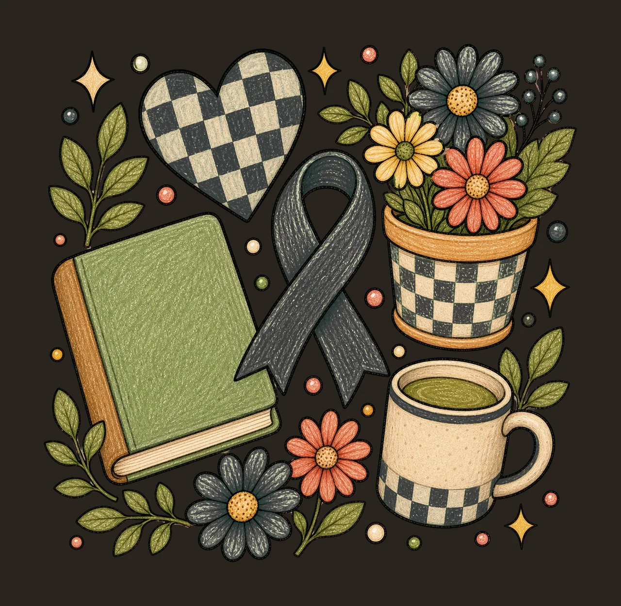 mental health awareness 02 preppy checker sublimation contrast preview thumbnail