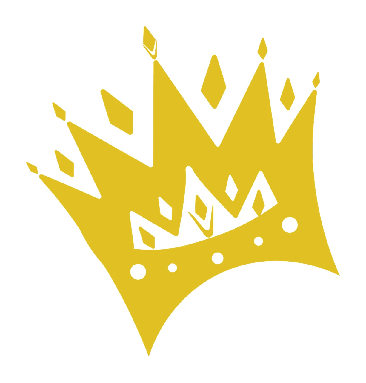 Black Stylized Royal Crown Silhouette With Decorative Pointed points