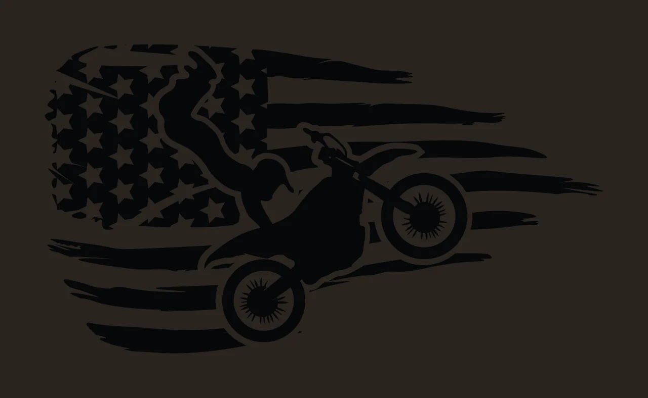 Motocross Jumping Over American Flag Stripes rider motorcycle contrast preview thumbnail