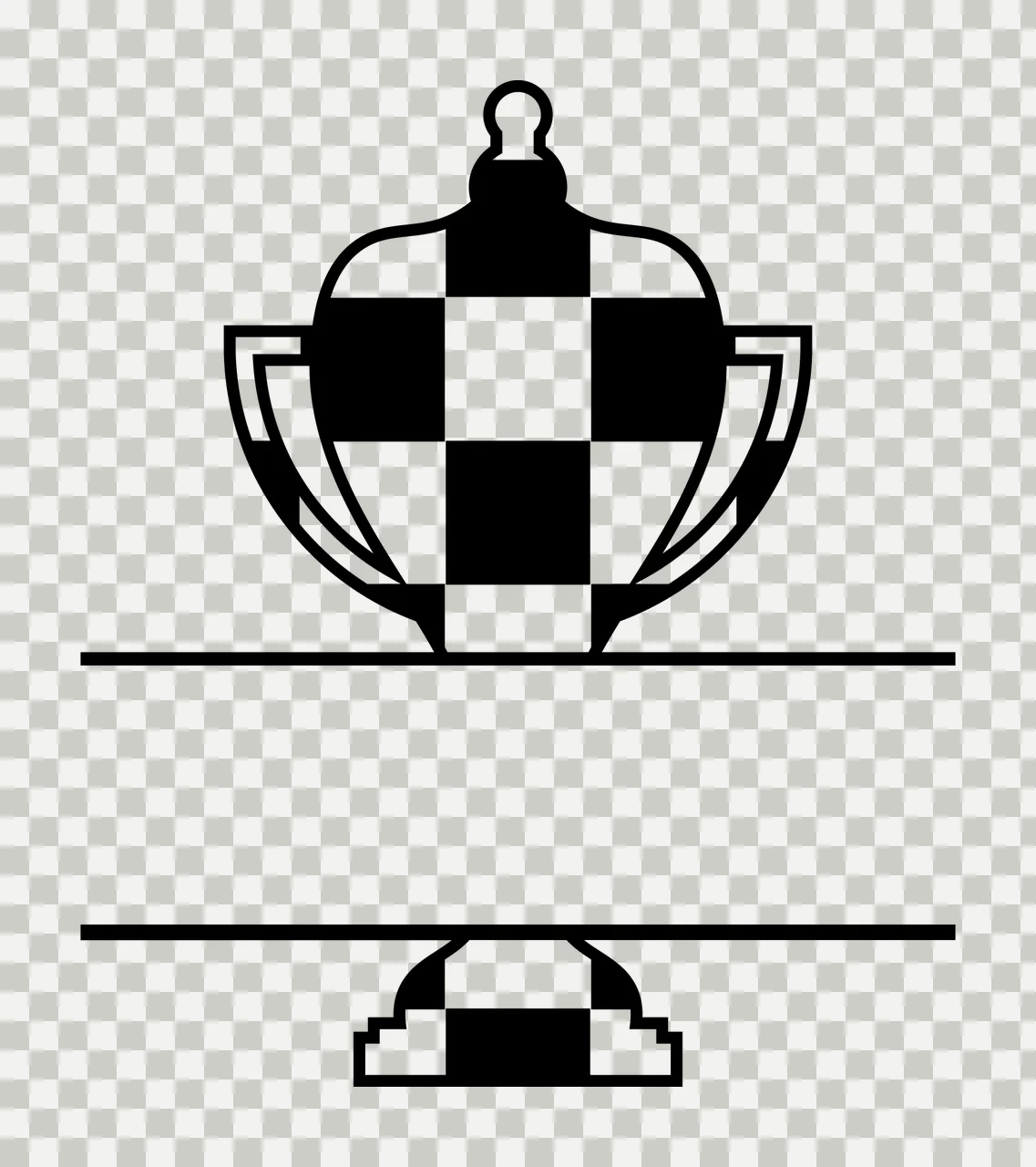 Can Glass Wrap Checkered Trophy With Blank Space transparency and detail preview thumbnail