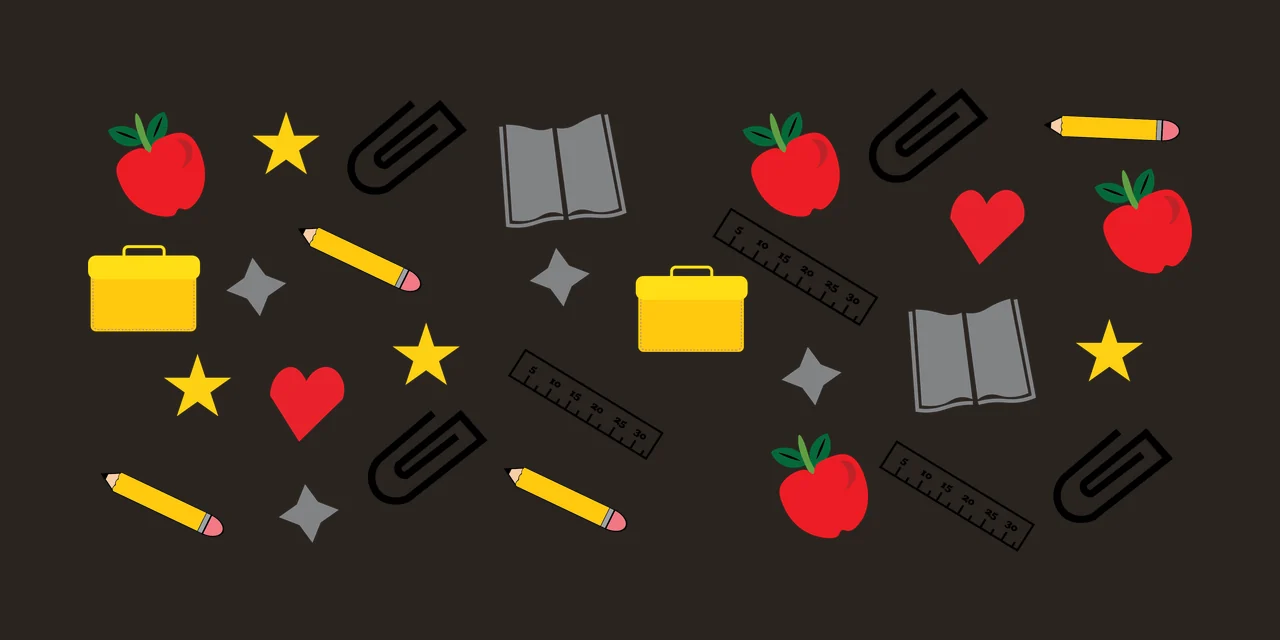 Can Glass Wrap School Supplies Icons Pattern Arranged apple contrast preview thumbnail
