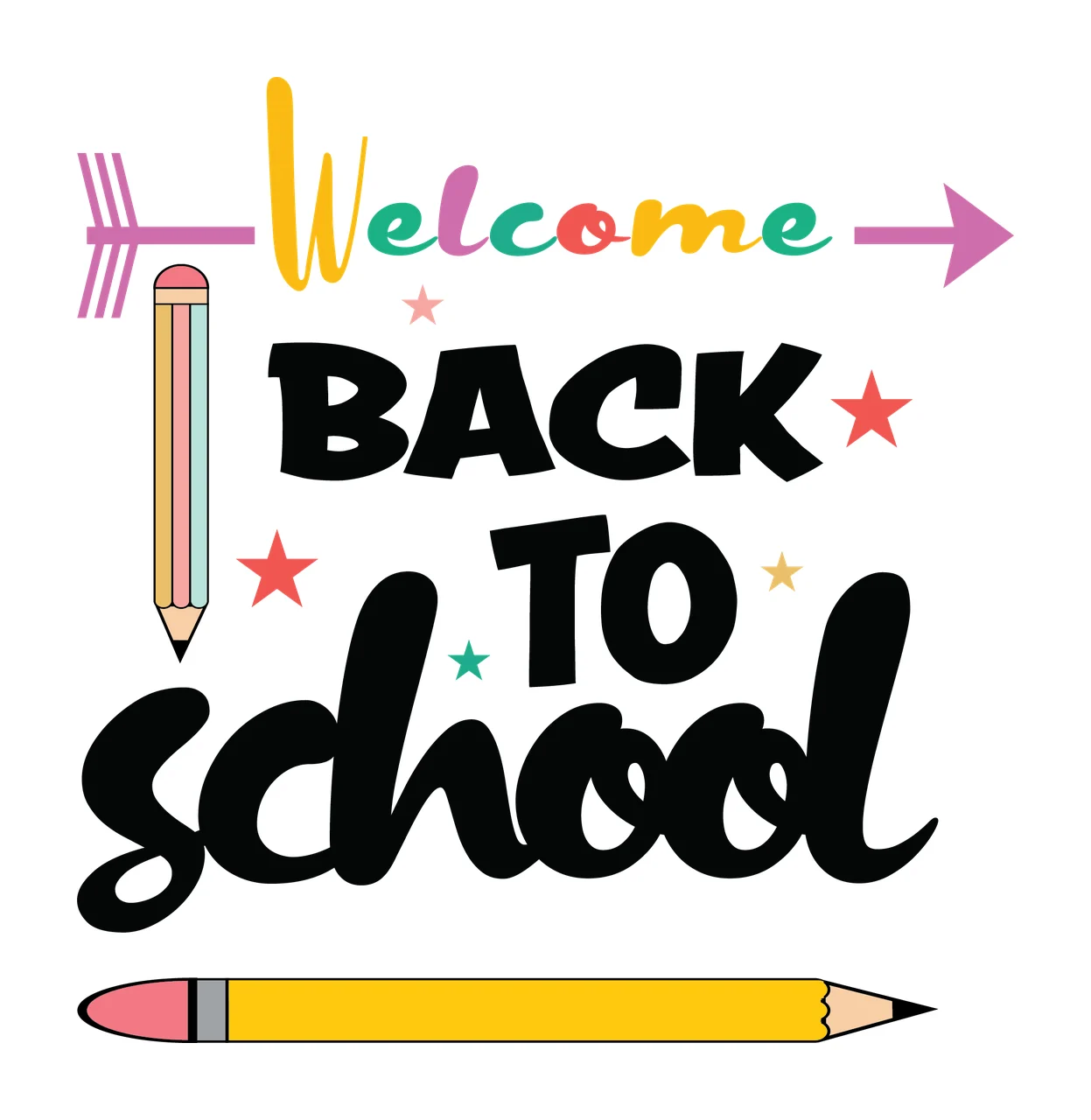 School Decorating With Pencil And Arrow In Black