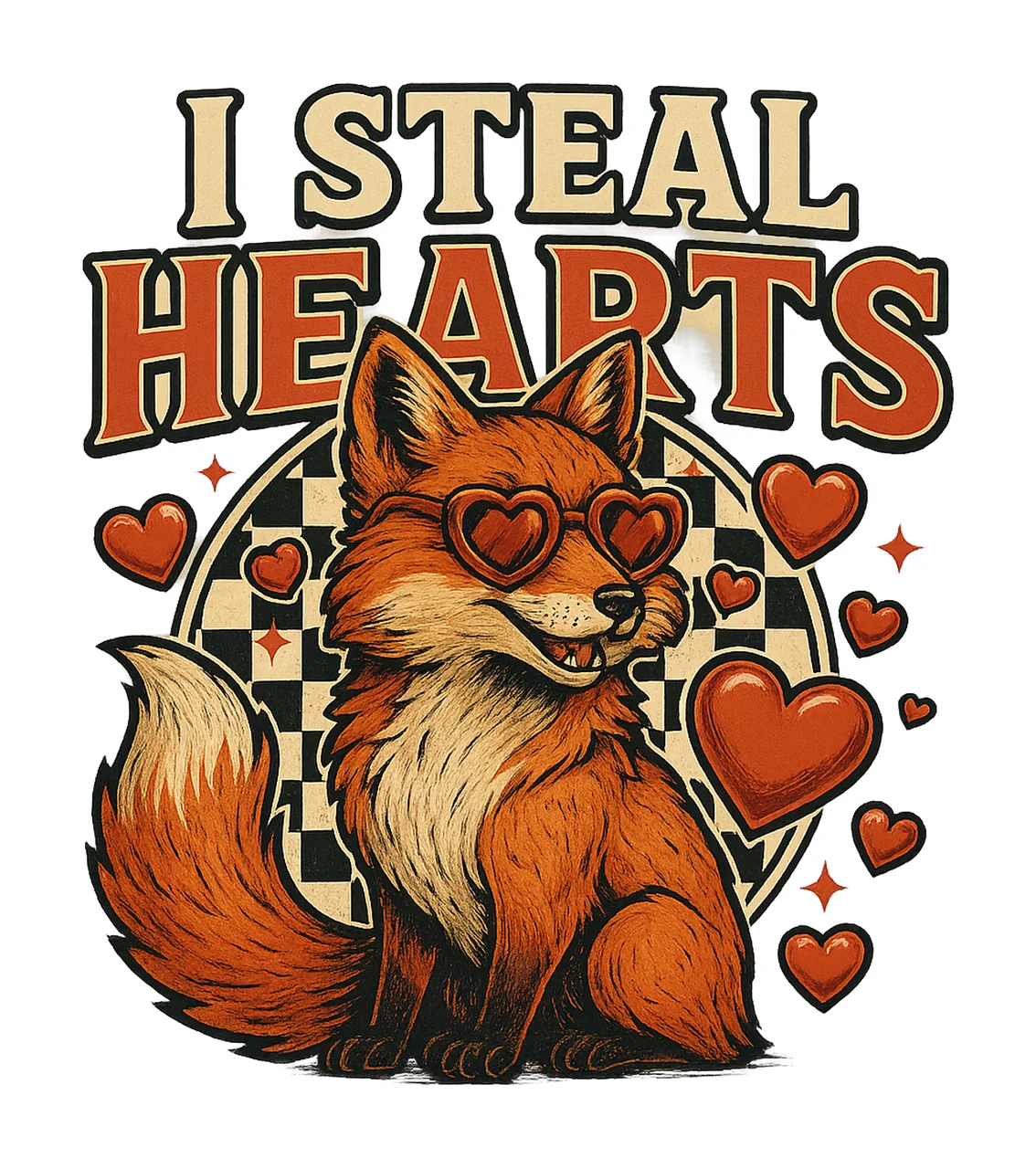 Steal Hearts Retro Valentine Design Kids Valentine