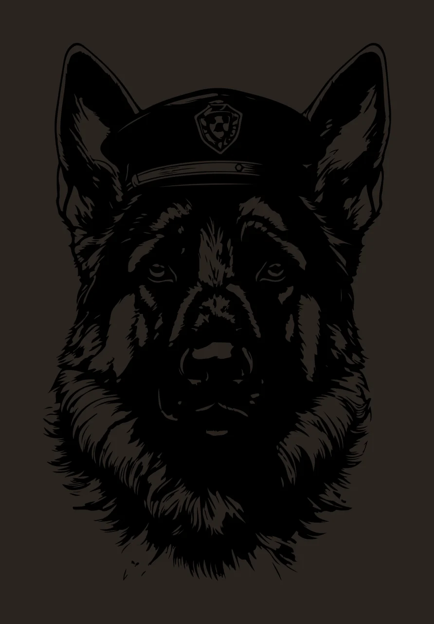 Dog Wearing A Peaked Cap insignia Graphic illustration black contrast preview thumbnail