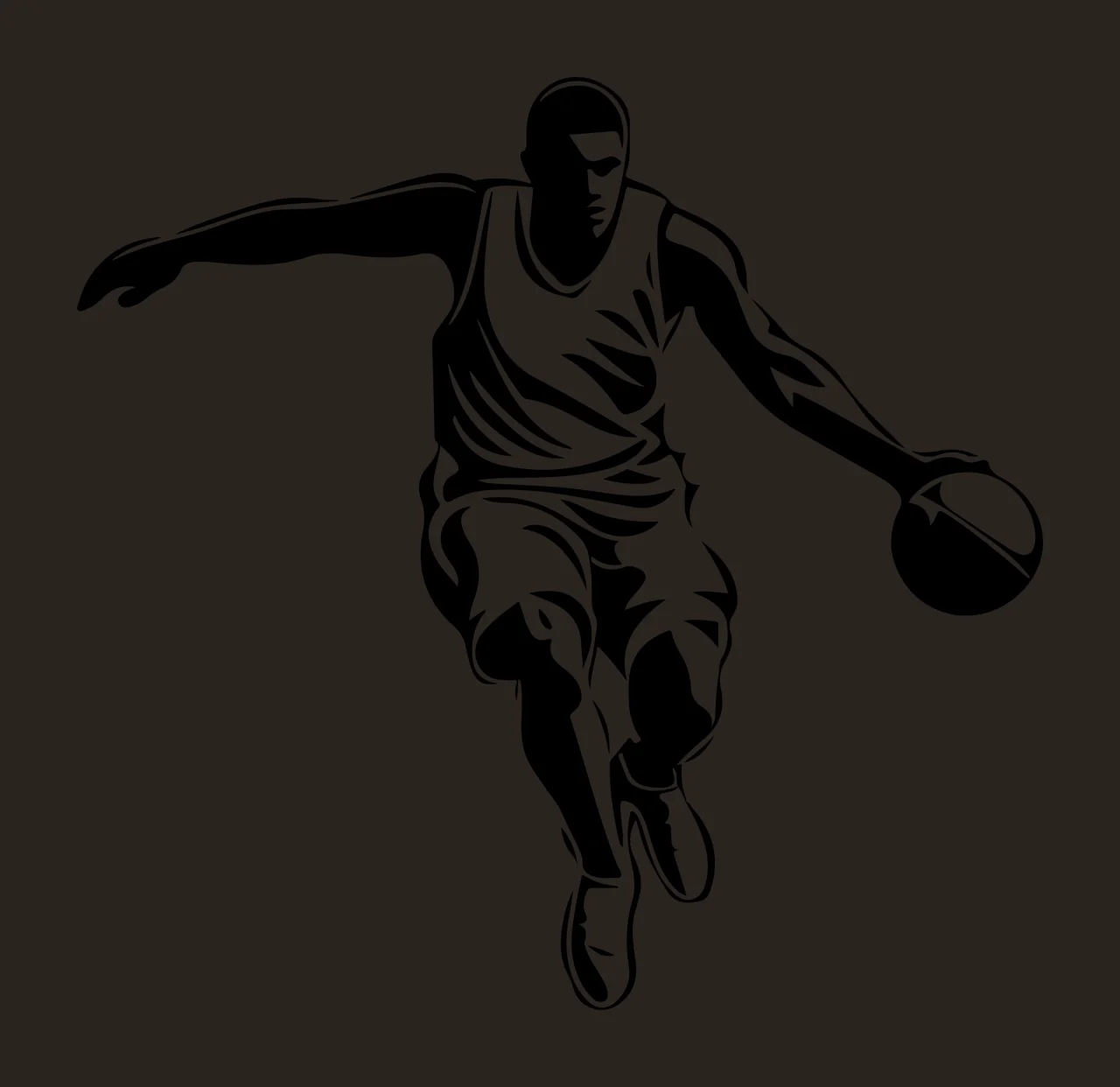 Player Basketball Dribbling Ball Silhouette Illustration person contrast preview thumbnail