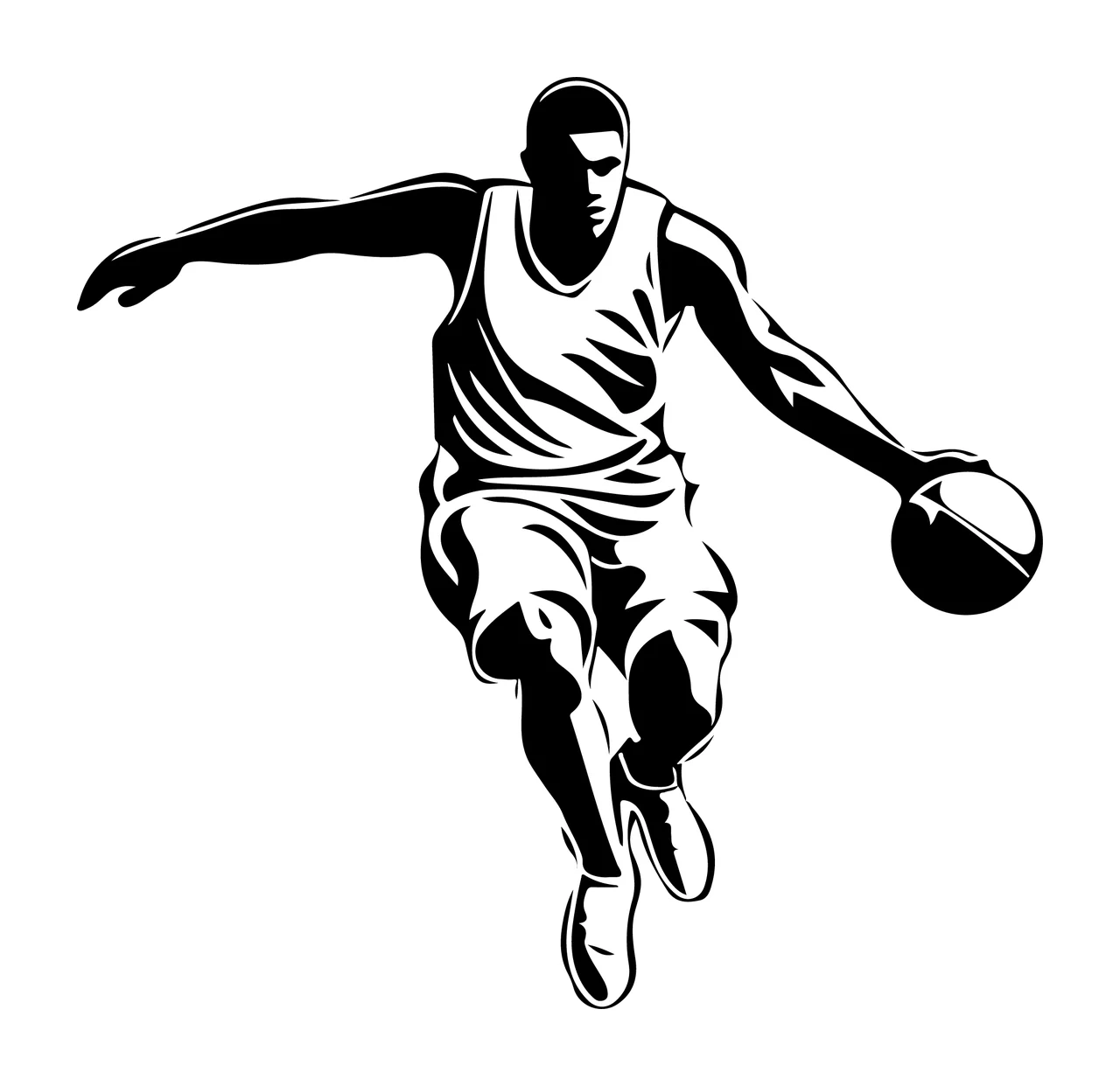 Player Basketball Dribbling Ball Silhouette Illustration person