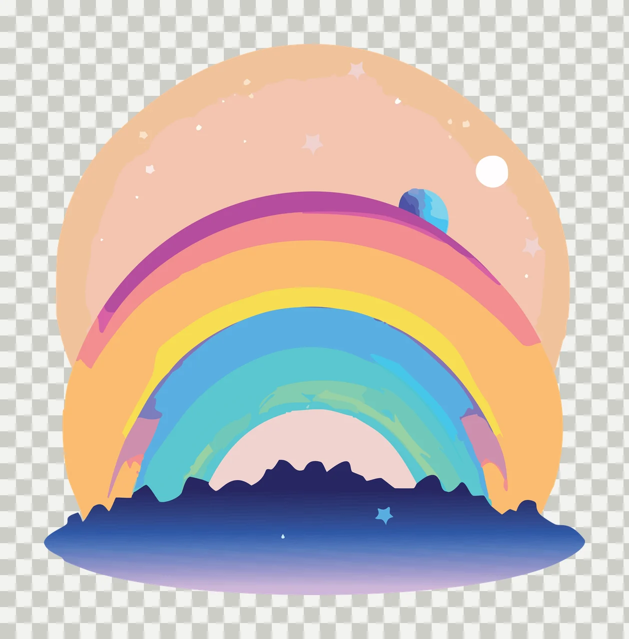 Black Semicircle With Celestial Arc Lines arcs stars planet transparency and detail preview thumbnail