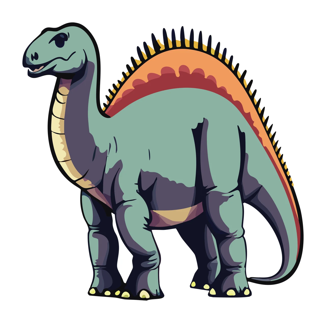 Dinosaur Sturdy Spined Graphic Silhouette standing spine fins