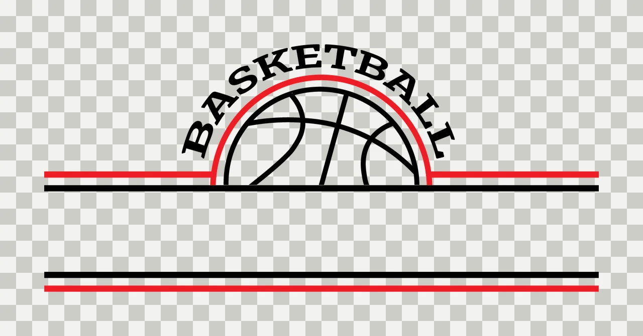Basketball Text With Ball Graphic positioned lines silhouette transparency and detail preview thumbnail