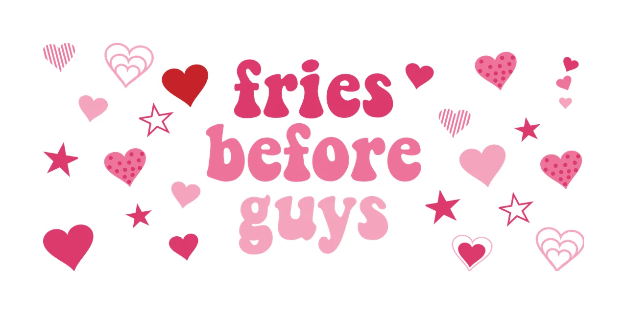 Can Glass Wrap Fries Before Guys Text Surrounded hearts stars