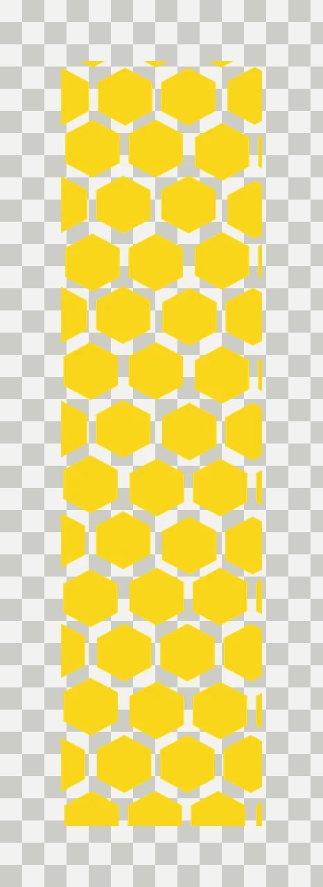 Honeycomb pattern Illustration with hexagon, geometric shapes and grid in yellow and white transparency and detail preview thumbnail