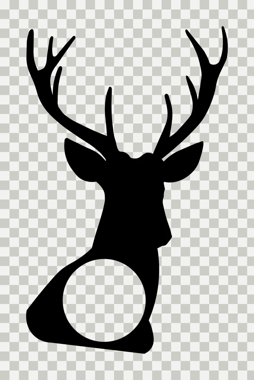 Deer Monogram Hunting Fishing Character 11 hunter buck antlers transparency and detail preview thumbnail