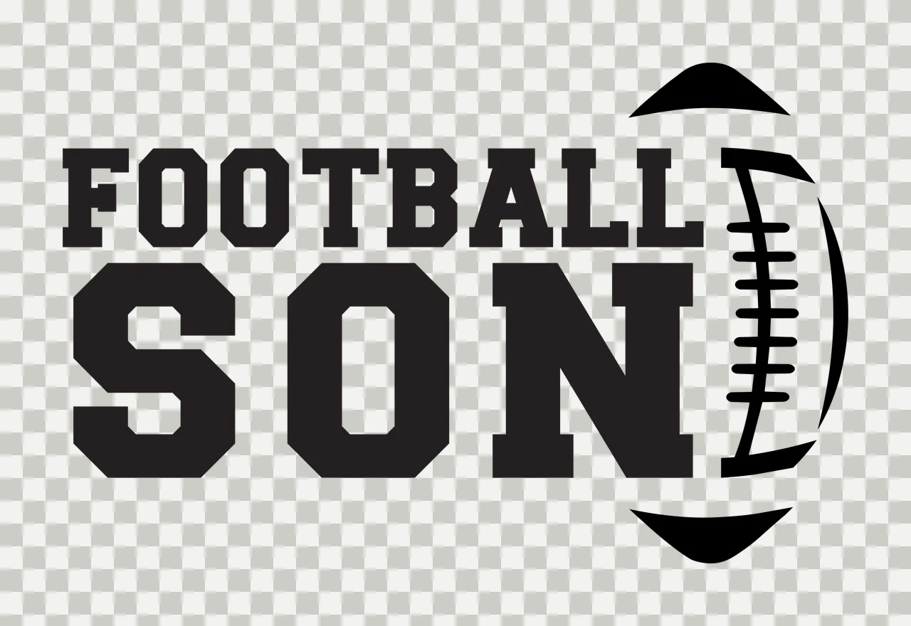 Football Son Lettering With A Partial On Side Labeling serif text transparency and detail preview thumbnail
