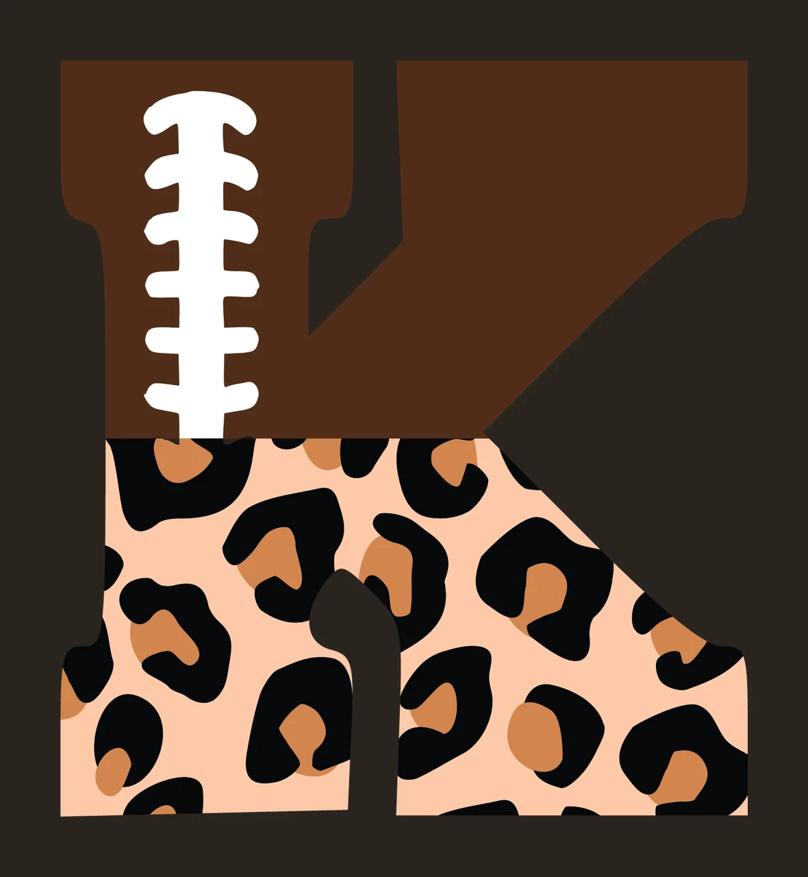 Football Font Half Leopard Character 01 american gridiron touchdown contrast preview thumbnail