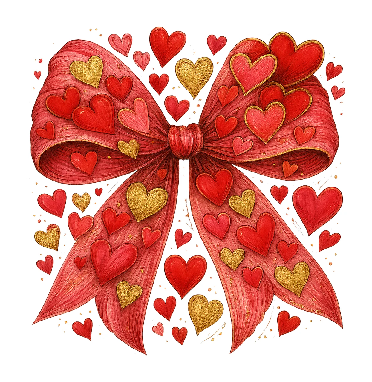 Valentines Day Coquette Bow Retro Heart Design Variation A
