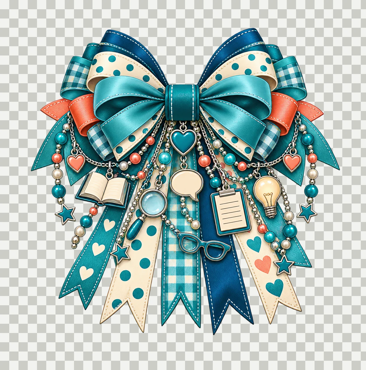 Health Literacy PNG, Open Book and Magnifier Coquette Bow, No Text Sublimation Clipart, Transparent Digital Download transparency and detail preview thumbnail