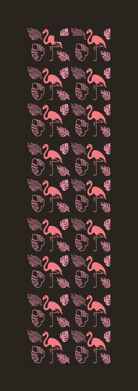 Black And White Flamingo Pattern Design repeating leaf graphic contrast preview thumbnail