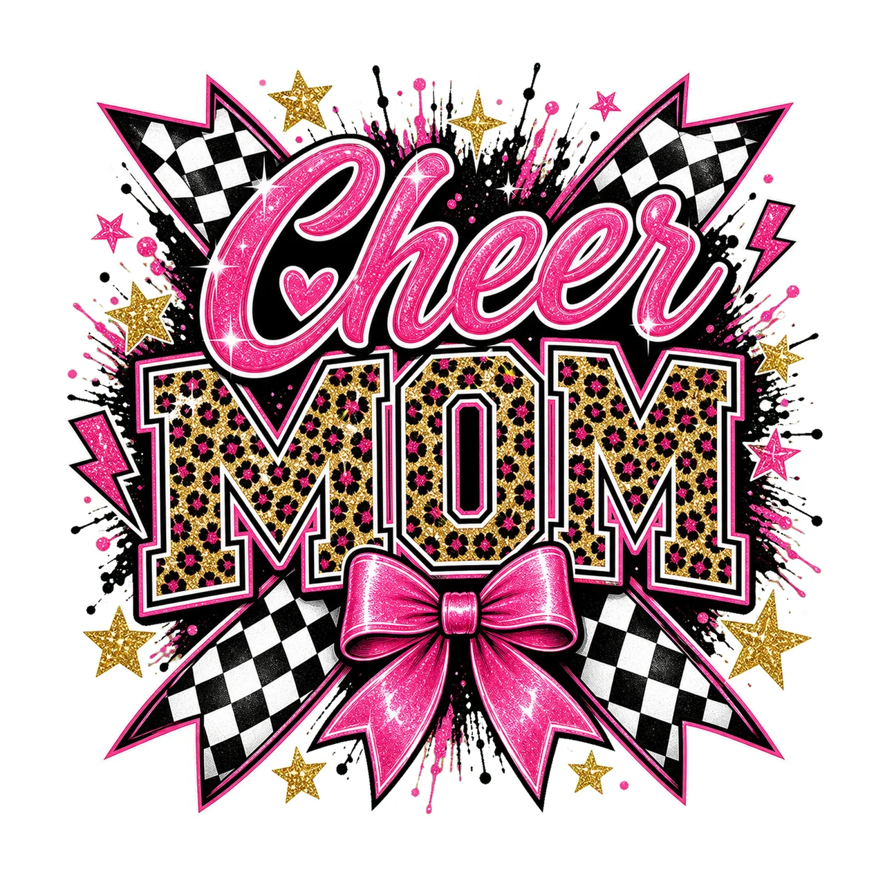 Checkered Coquette Cheer Mom Cheerleader Team Variation D