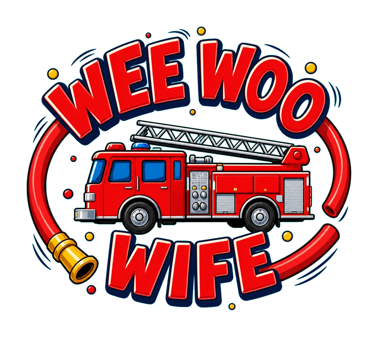1 Wee Woo Wife PNG, Firefighter Wife Sublimation Design, Red Ladder Truck Spouse Humor Shirt Graphic, Fire Family Digital Download PNG File