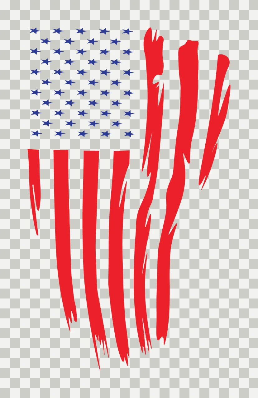 Flag Torn Vertical American Graphic ripped stars stripes black transparency and detail preview thumbnail