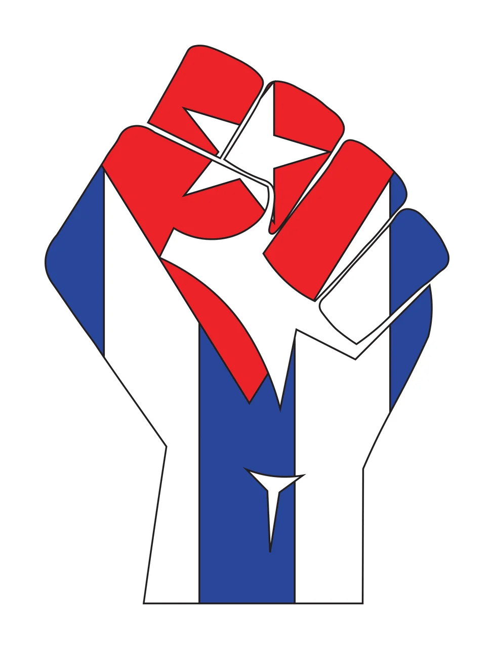 Fist Held In Air Silhouette clenched black white hand gesture