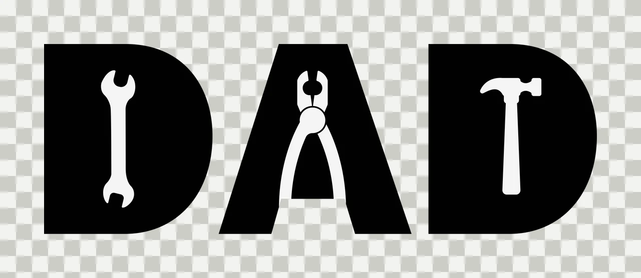 Dad Bold Black Sans Serif Letters Spelling minimalist typography transparency and detail preview thumbnail